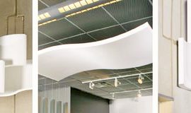 Baffles absorber Polygone - Baffle Absorber Polygone posée au plafond par suspension