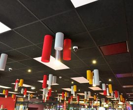 Baffles absorber Design - Baffles Absorber design color posée au plafond par suspension