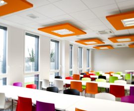 Luminaires acoustiques - Luminaire acoustique color posé au plafond par suspension