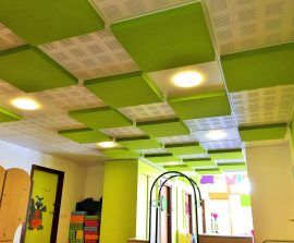 Acoustic Panel 2V Blue Equilibre - Faux plafond acoustique en acoutic panel 2V color suspendu