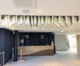 Baffles absorber Design - Baffles Absorber design color posée au plafond par collage