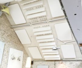 Acoustic Panel 2V Blue Equilibre - Acoustic Panel 2V color posé au plafond par suspension