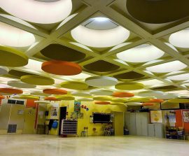 Capteur Absorber Equilibre - Capteur Absorber Equilibre color posé au plafond par suspension en forme de cercle