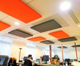 Capteur Acoustic Panel 2V Blue Equilibre - Capteur Acoustic Panel 2V color posé au plafond par suspension