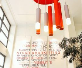 Baffles absorber Design - Baffles Absorber design color posée au plafond par suspension