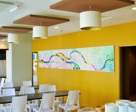 Acoustic Panel 2V Blue Equilibre - Tableau acoustique picture posé au mur par collage