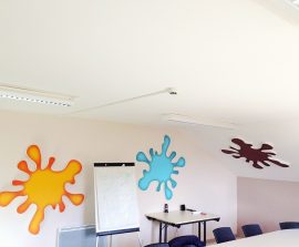 Acoustic Panel 2V Blue Equilibre - Acoustic Panel 2V picture posé au mur par collage