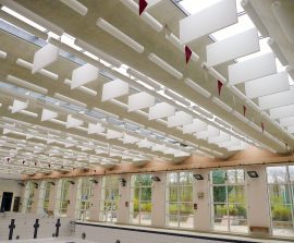 Baffles absorber Plano - Baffle Absorber Plano posée au plafond par suspension