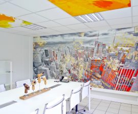 Acoustic Panel 2V Blue Equilibre - Acoustic Panel 2V picture posé au mur par collage