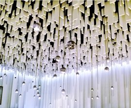 Baffles absorber Polygone - Baffle Absorber Polygone posée au plafond par collage