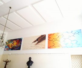 Acoustic Panel 2V Blue Equilibre - Acoustic Panel 2V picture posé au mur par collage