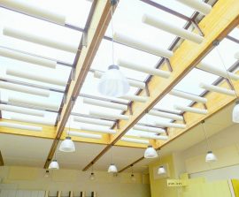 Baffles absorber Rondo - Baffles Absorber Rondo posée au plafond par suspension