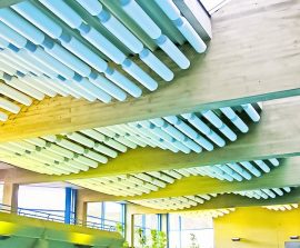 Baffles absorber Polygone - Baffle Absorber Polygone color posée au plafond par suspension