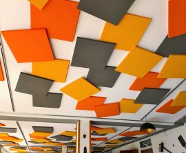 Acoustic Panel 2V Blue Equilibre - Acoustic Panel 2V color posé au plafond par collage