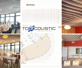 Baffles absorber Design - Baffles Absorber design posée au plafond par suspension aimanté