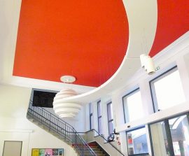 Capteur Acoustic Panel 2V Blue Equilibre Design - Capteur Acoustic Panel 2V design posé au plafond par suspension