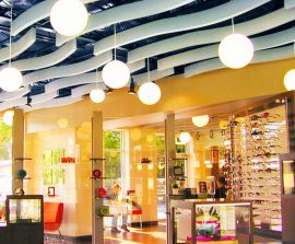 Baffles absorber Polygone - Baffle Absorber Polygone posée au plafond par suspension