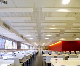 Baffles absorber Polygone - Baffle Absorber Polygone posée au plafond par suspension