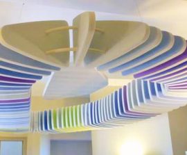 Capteur Acoustic Panel 2V Blue Equilibre Design - Capteur Acoustic Panel 2V design picture posé au plafond par suspension