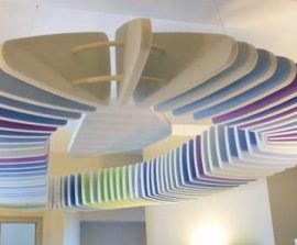 Acoustic Panel 2V Blue Equilibre - Acoustic Panel 2V design posé au plafond par suspension