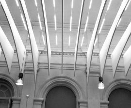 Baffles absorber Polygone - Baffle Absorber Polygone posée au plafond par suspension