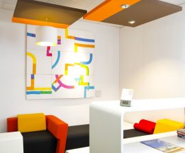 Luminaires acoustiques - Luminaire acoustique color posé au plafond par suspension