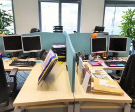 Ecran & Paravent acoustiques - Ecran acoustique en Acoustic Panel 2V color avec piètement métal