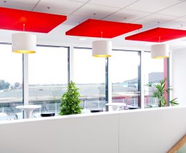 Luminaires acoustiques - Luminaire acoustique color posé au plafond par suspension