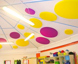 Acoustic Panel 2V Blue Equilibre - Acoustic Panel 2V color posé au plafond par collage