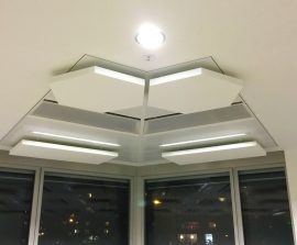 Capteur Acoustic Panel 2V Blue Equilibre - Capteur Acoustic Panel 2V posé au plafond par suspension