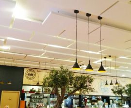 Capteur Acoustic Panel 2V Blue Equilibre - Capteur Acoustic Panel 2V posé au plafond par suspension