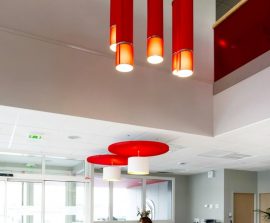 Baffles absorber Rondo - Baffles Absorber Rondo posée au plafond par suspension