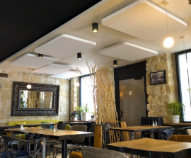 Capteur Acoustic Panel 2V Blue Equilibre - Capteur Acoustic Panel 2V posé au plafond par suspension