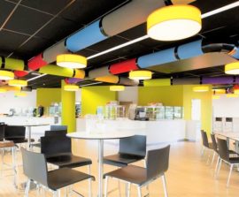 Baffles absorber Design - Baffles Absorber design color posée au plafond par suspension