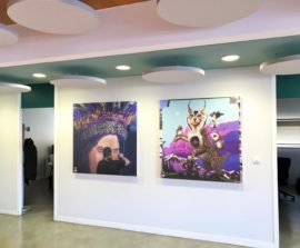 Acoustic Panel 2V Blue Equilibre - Acoustic Panel 2V picture posé au mur par collage