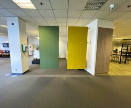 Ecran & Paravent acoustiques - Paravent acoustique en Absorber blue equilibre color suspendu