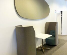 Création & Formes acoustiques sur mesure - Forme acoustique sur mesure - panneau acoustique posé au mur par collage