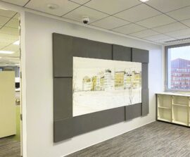 Absorber Blue Equilibre - Absorber Blue Equilibre color posé au mur par collage